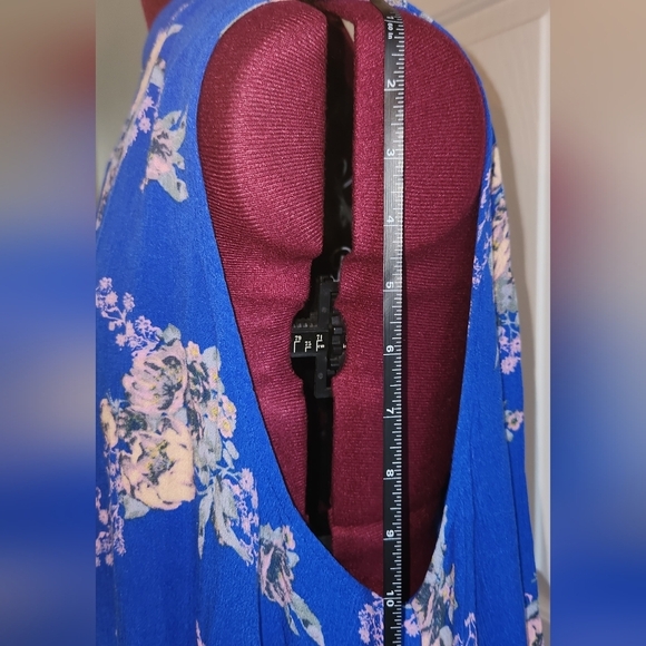 Free People Snap Out of It Blue Floral Medium Boho Tunic Dress - Picture 3 of 12